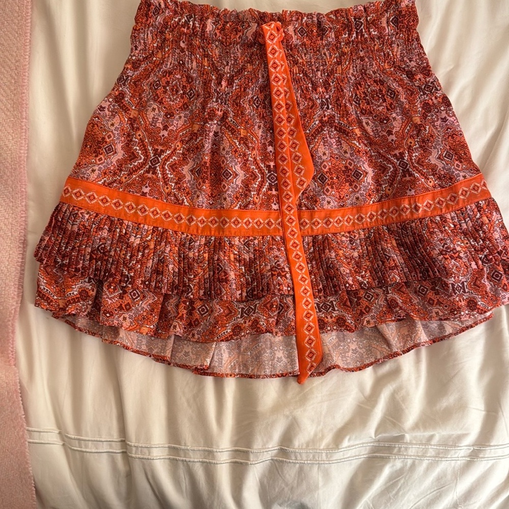 Ramy Brook Mini Skirt in Vibrant Orange